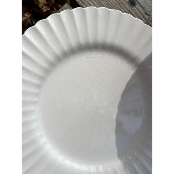 J&G Meakin Chatsworth Ironstone Dinner Plates Set Of 3 Vintage White Ribbed Desi - Picture 12 of 15